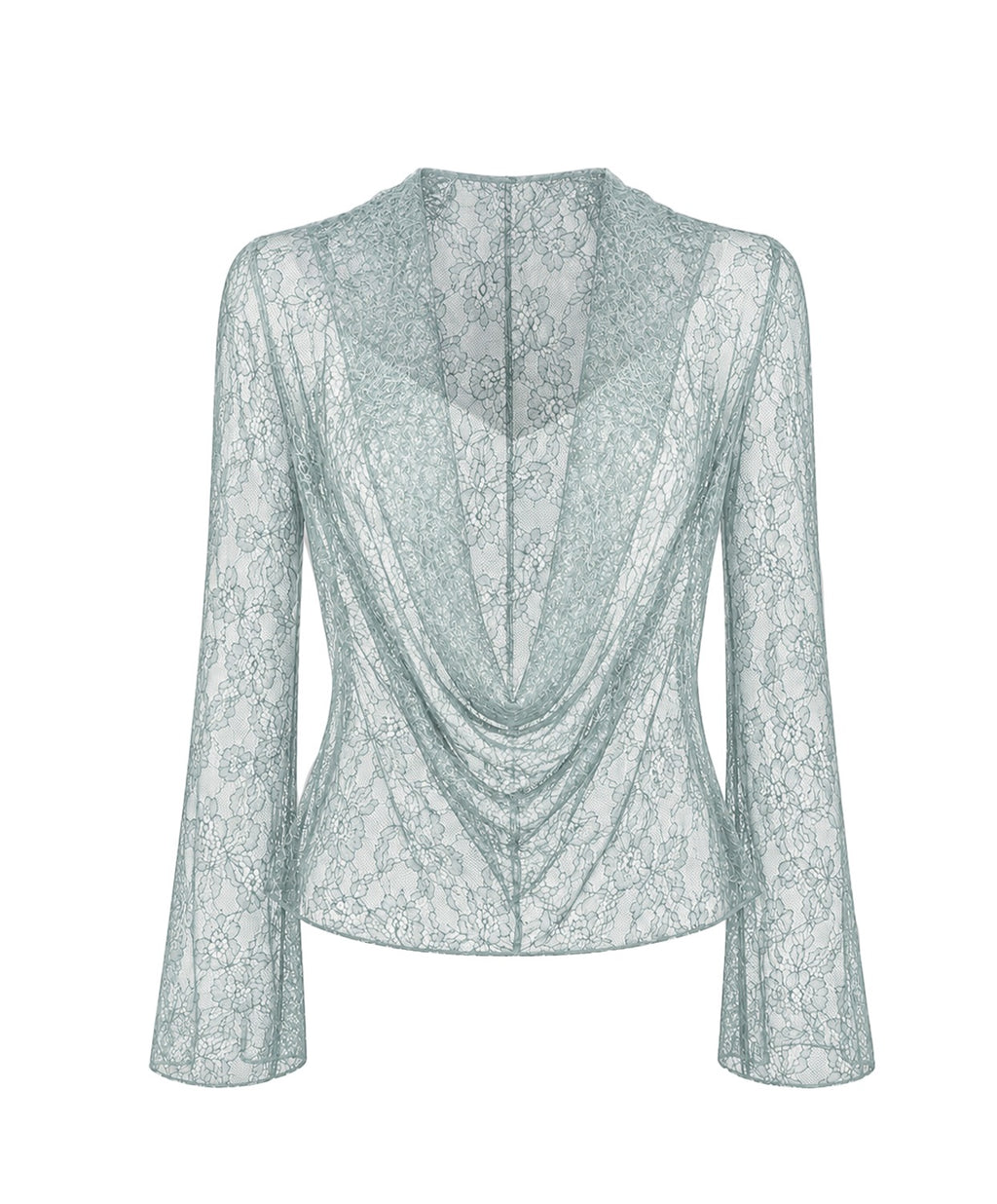 Aurelia Hooded Top - Mint Green ghost mannequin