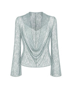 Aurelia Hooded Top - Mint Green ghost mannequin