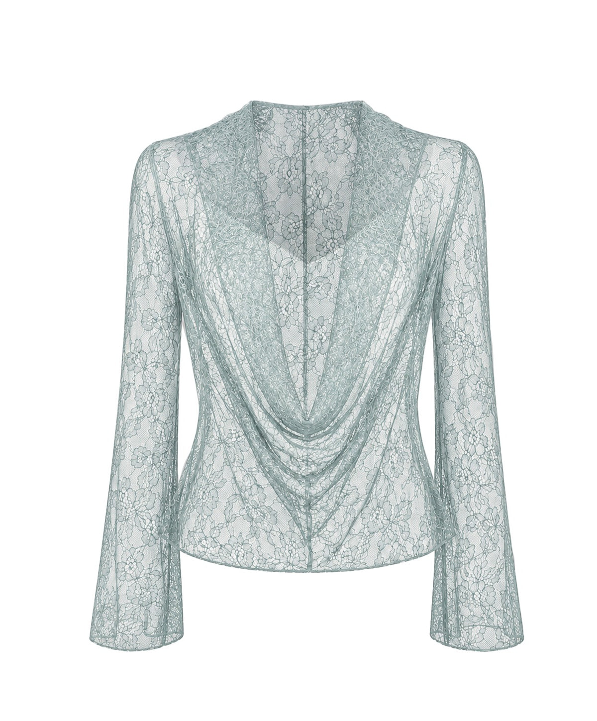 Aurelia Hooded Top - Mint Green ghost mannequin