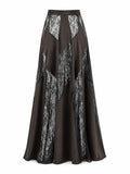 Lilia Lace Skirt - Espresso Brown ghost mannequin