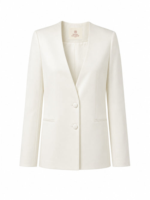 Nara Blazer - Ivory ghost mannequin