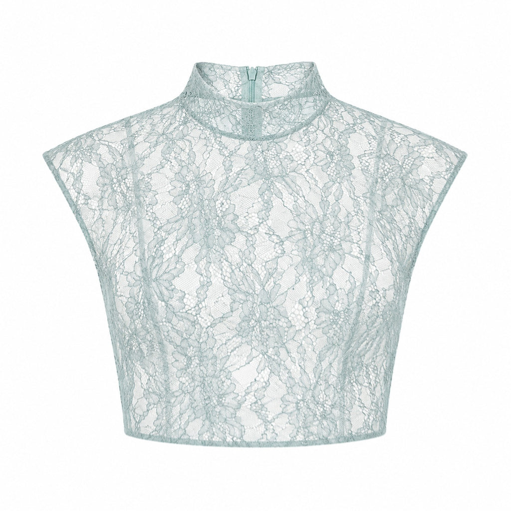 Remnant Lace Top - Mint Green ghost mannequin