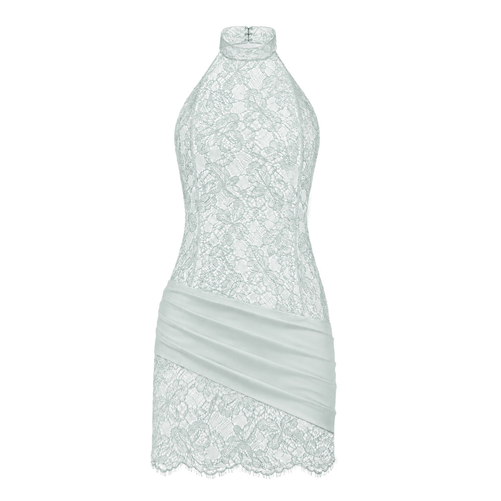 Skye Lace Dress - Mint Green ghost mannequin