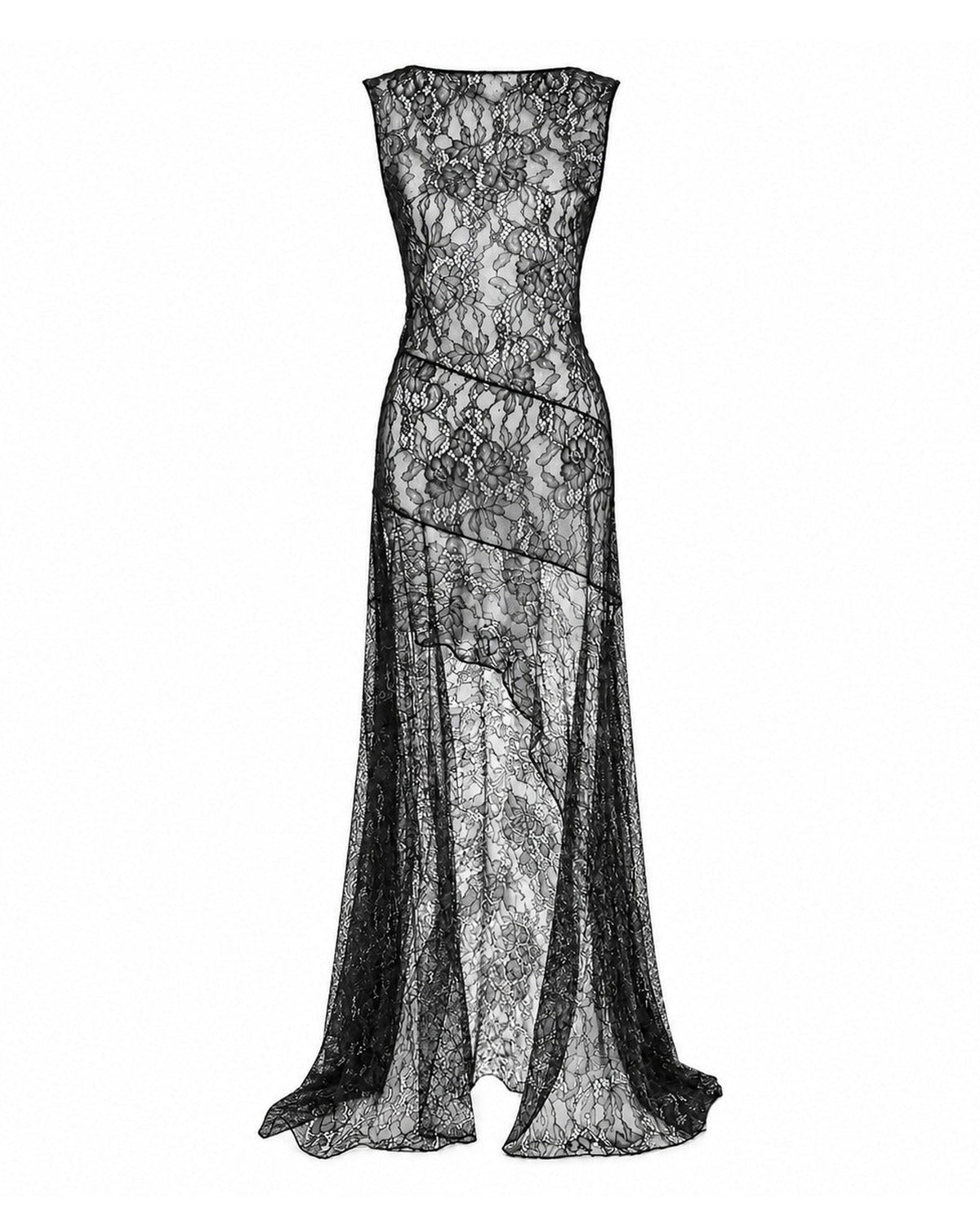 Reverie Lace Dress - Black ghost mannequin